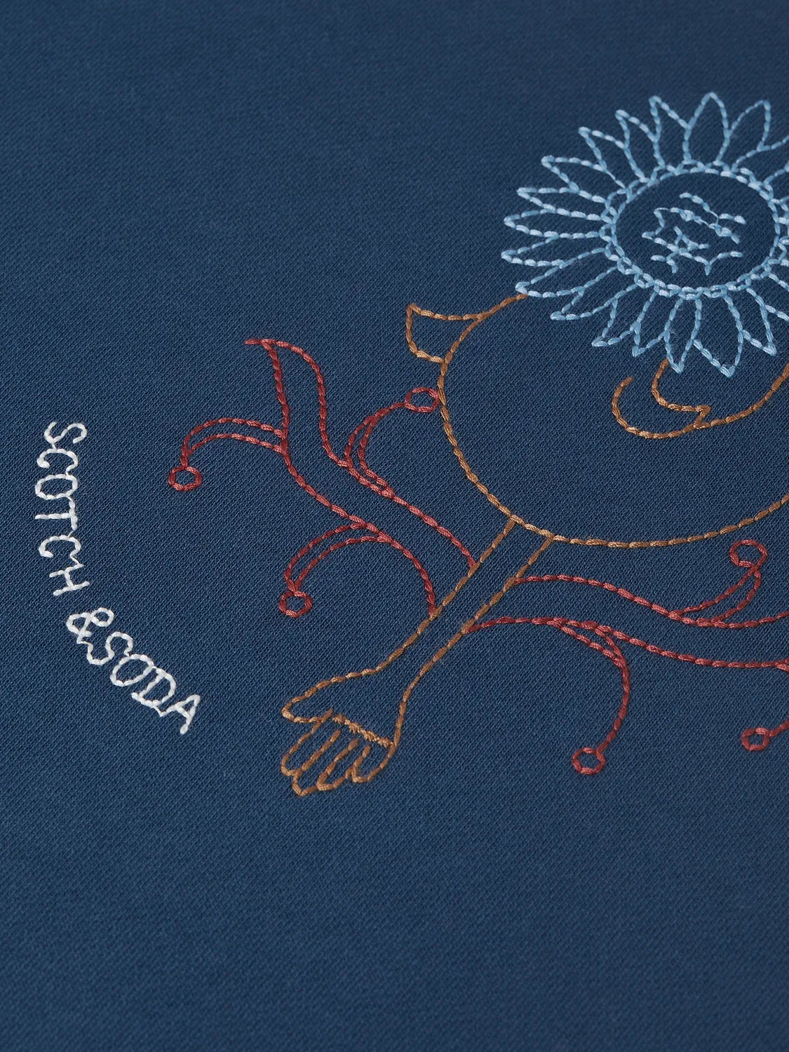 Placed Embroidered Artwork Relaxed-Fit Sweatshirt