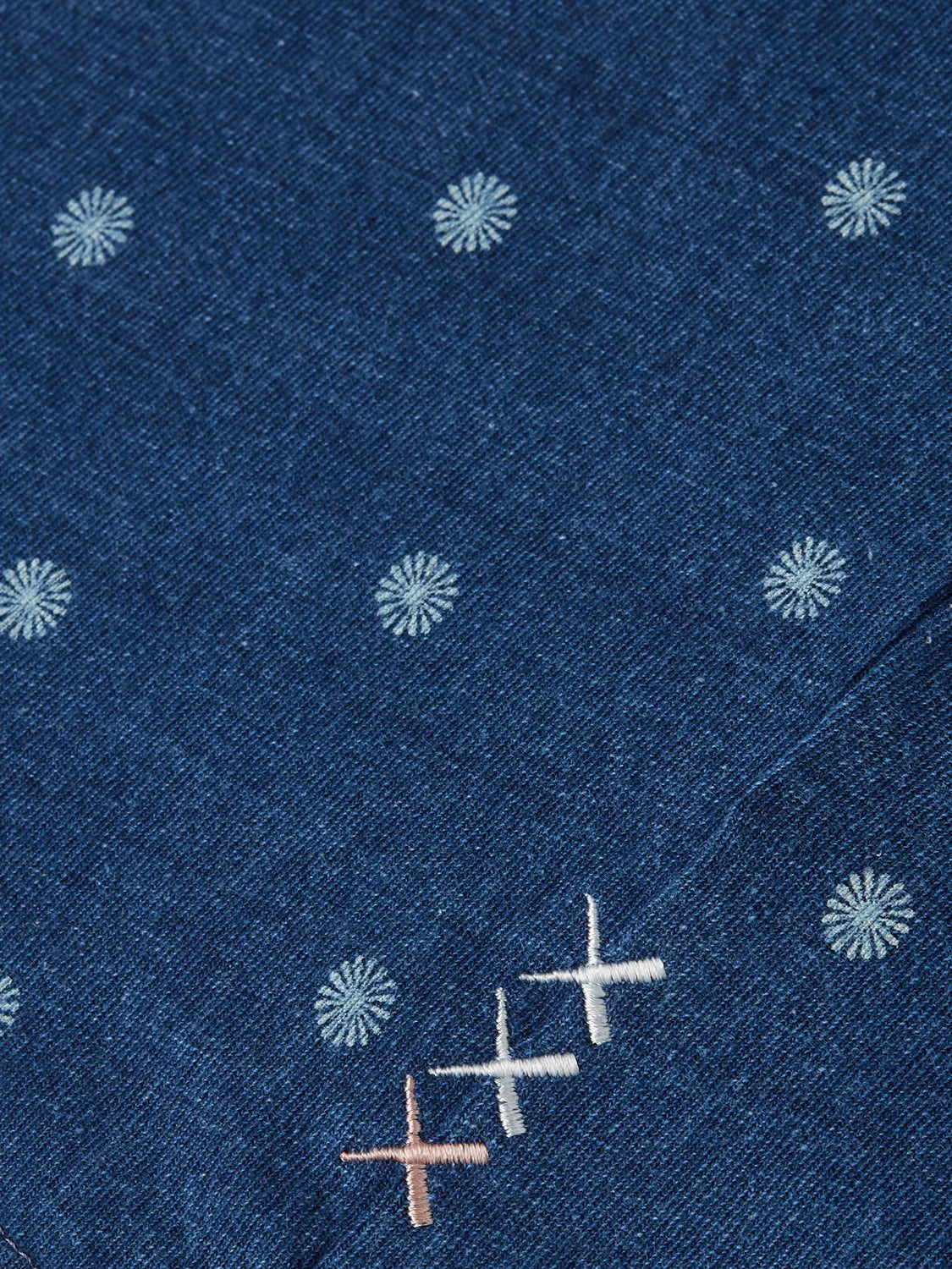 Micro Printed Indigo Relaxed-Fit T-Shirt