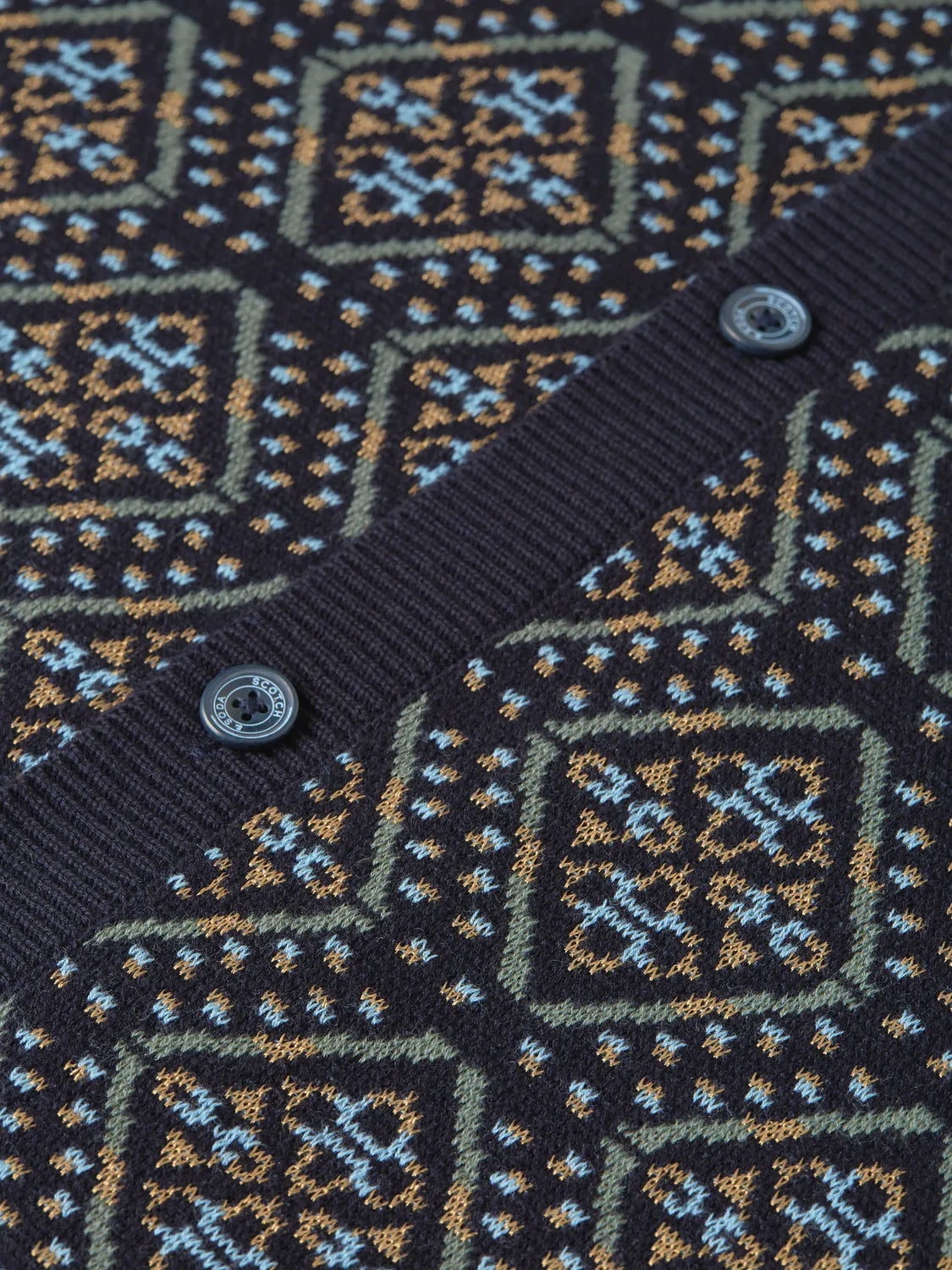 Jacquard Knitted Short Sleeved Shirt