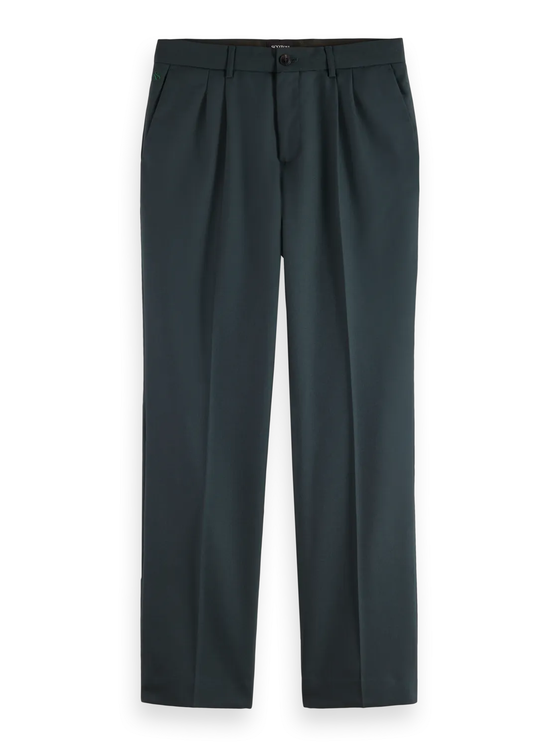 Relaxed Straight Fit Pleated Tailored Chino