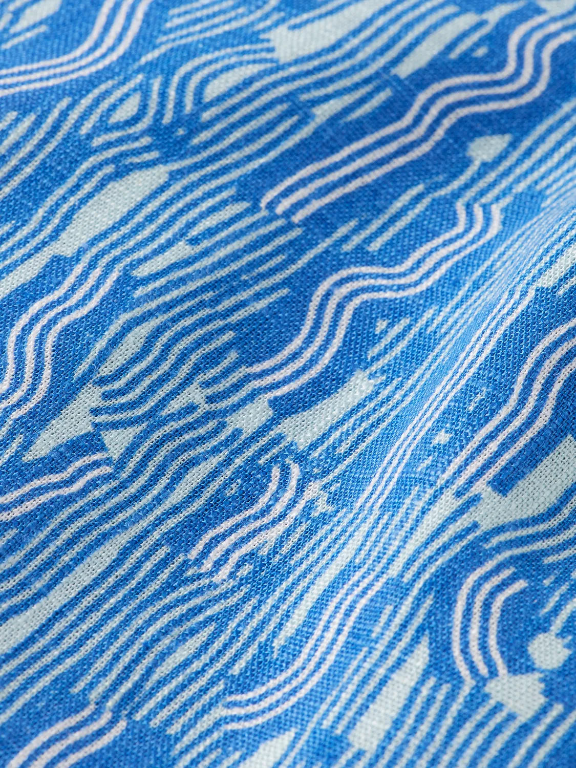 Printed Relaxed-Fit Linen-Blend Short Sleeve Shirt