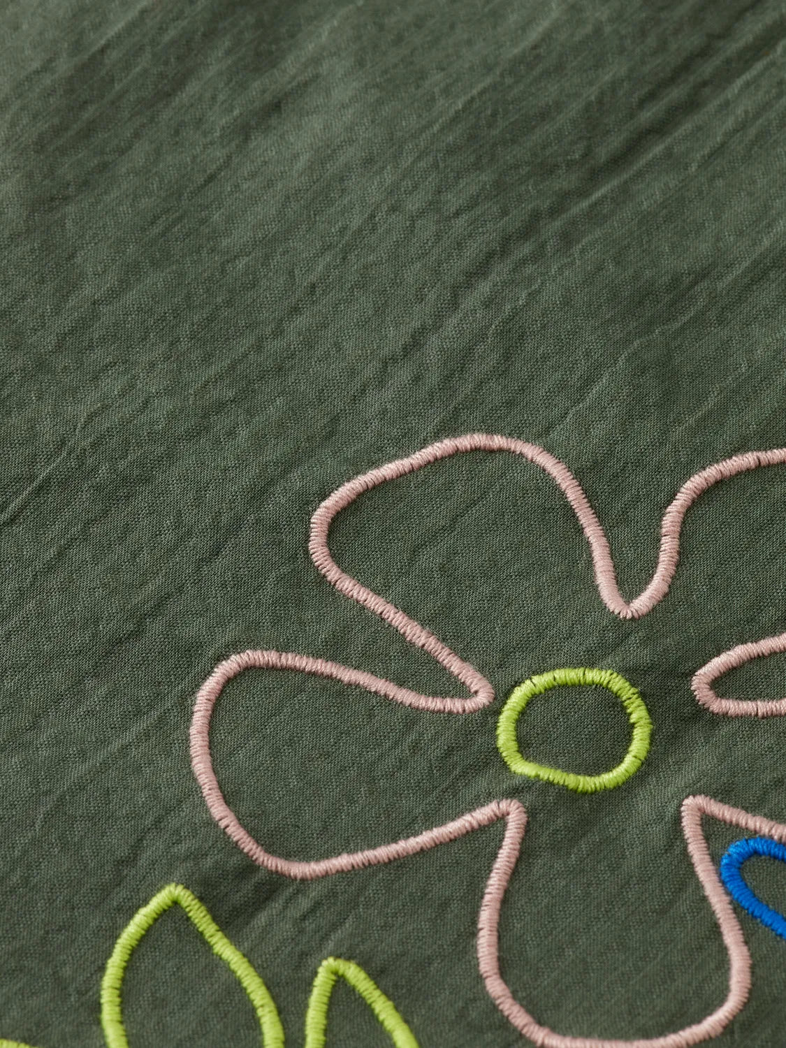 Girls' Seersucker embroidered dress