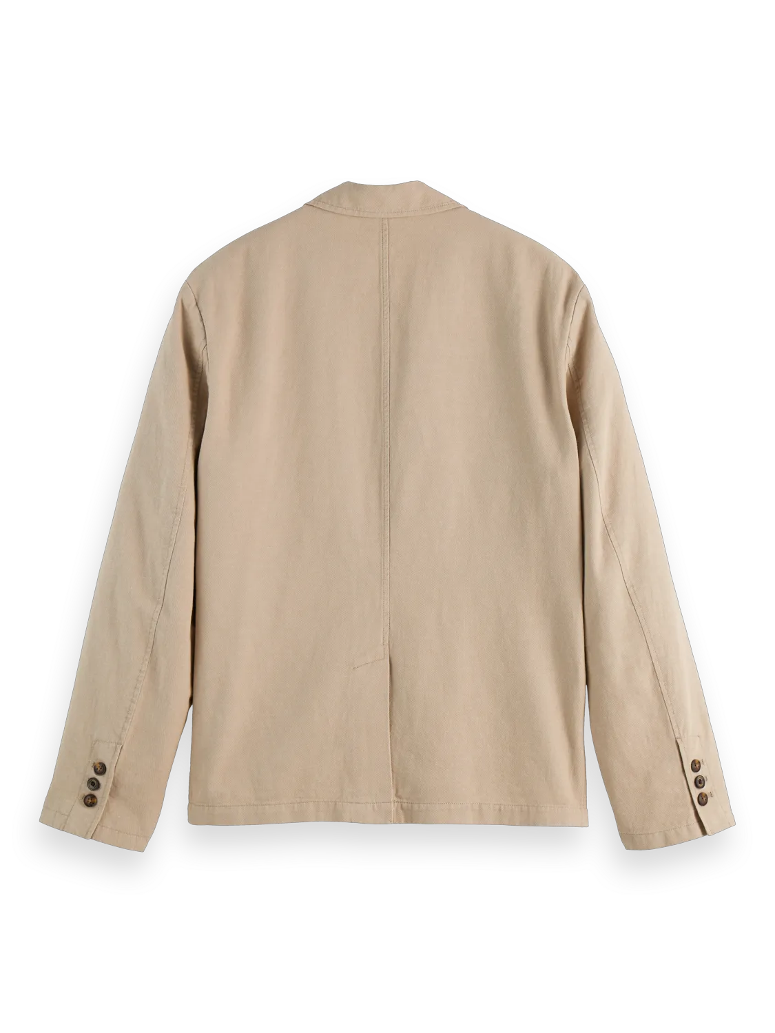 Relaxed-Fit Cotton Linen Twill 2-Button Blazer