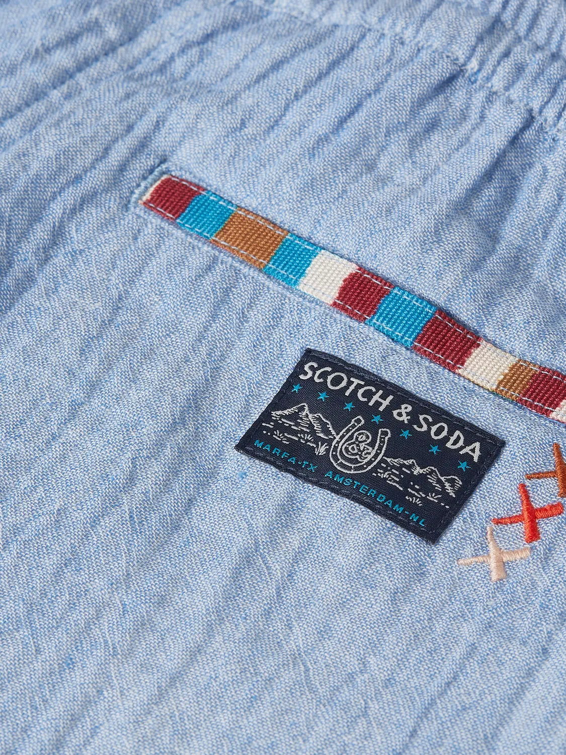 Cotton Chambray Pullon Shorts
