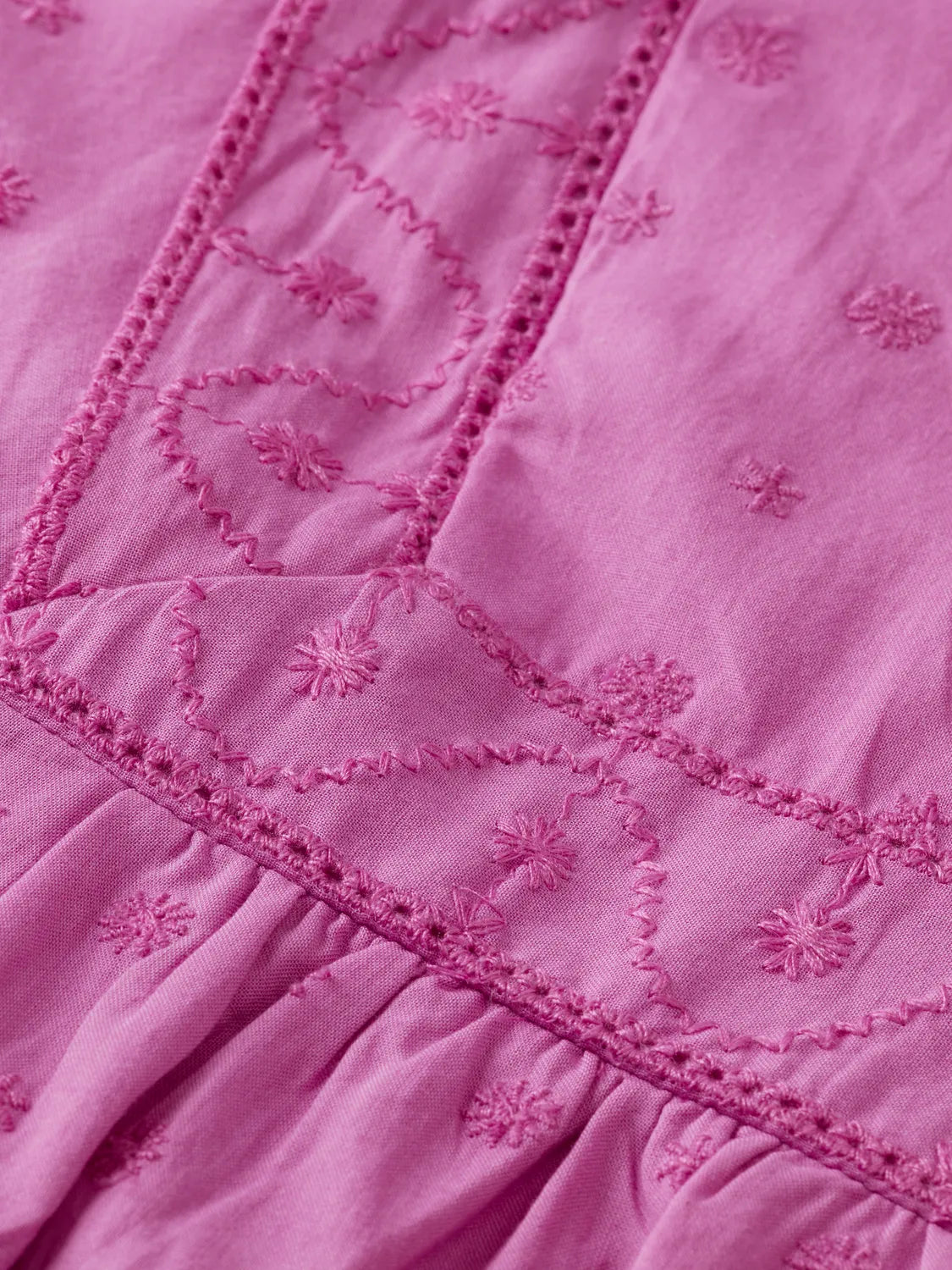 Girls' Broderie Anglaise Panel Dress