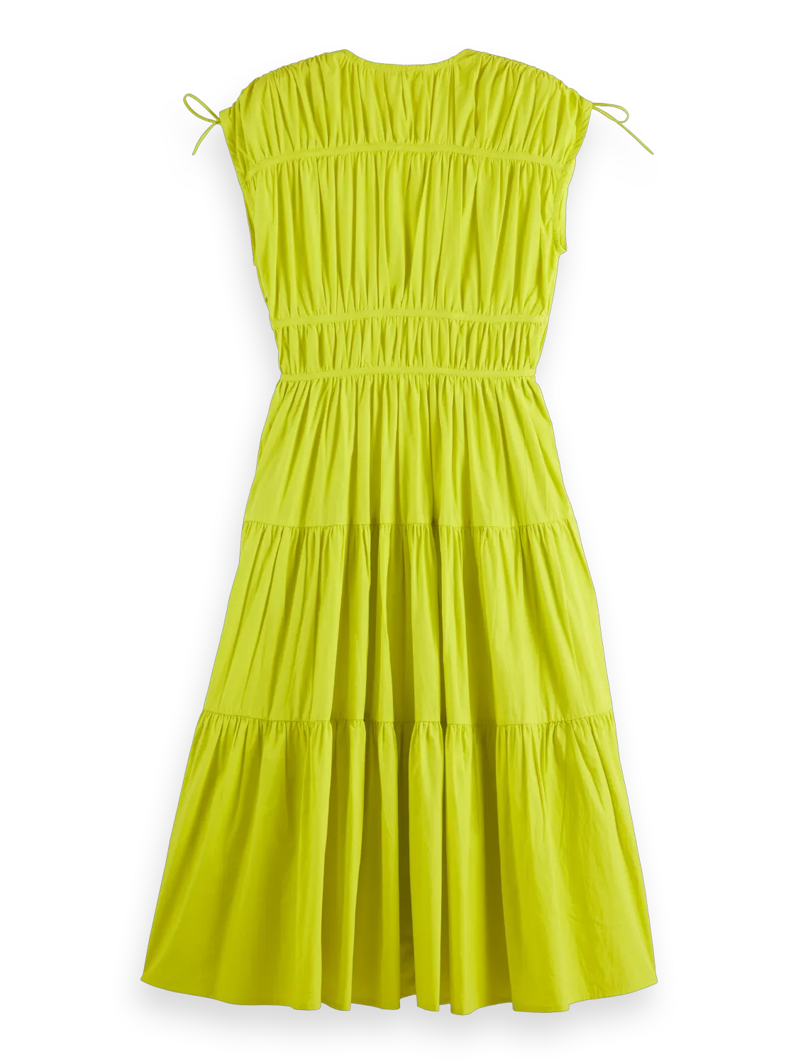 Tiered Poplin Midi Dress