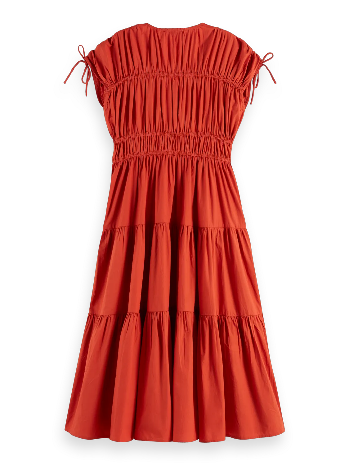 Gathered Midi Dress With Tied Details