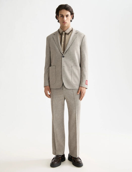 Unconstructed melange jersey relaxed fit blazer