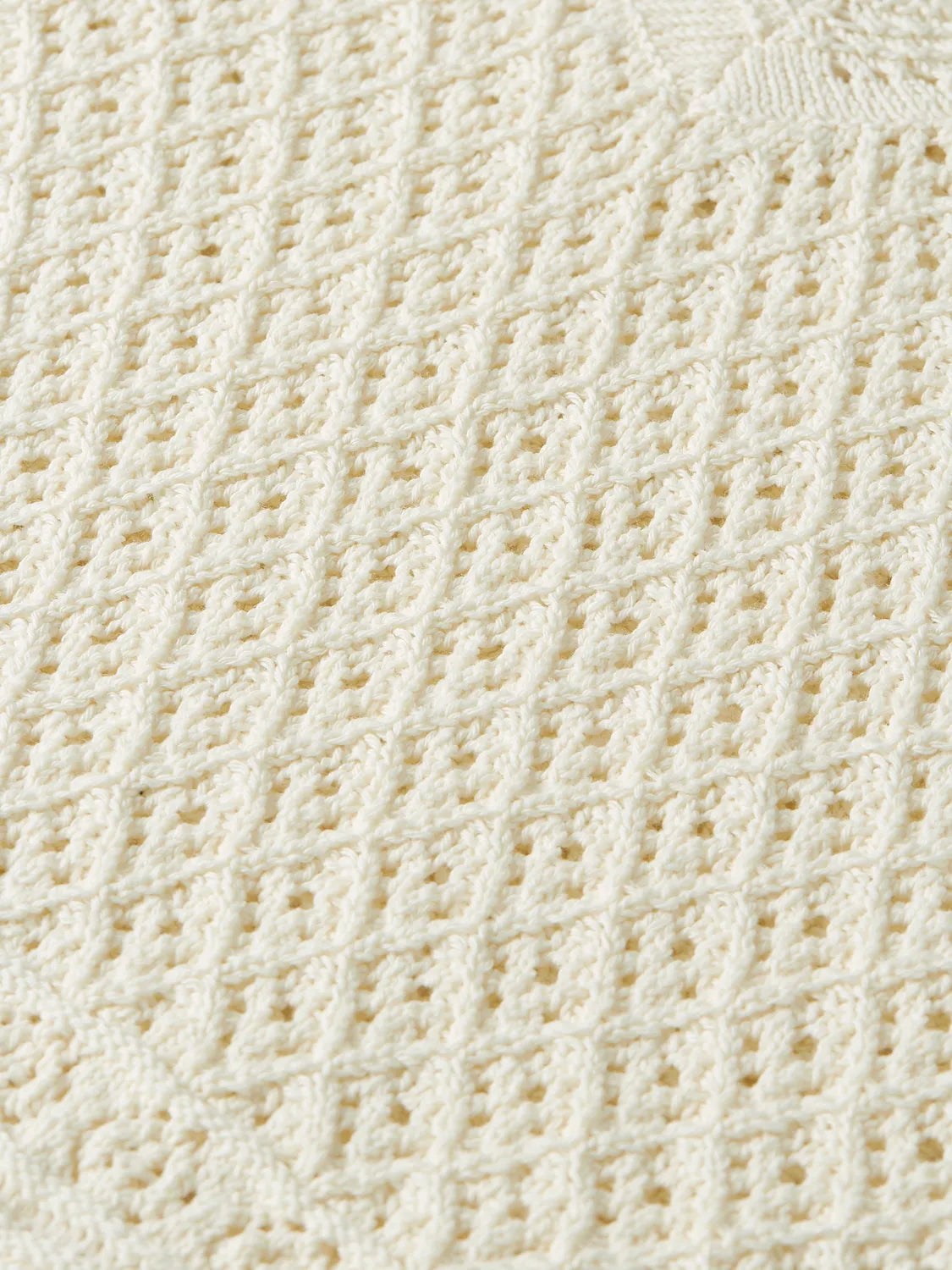 Pointelle Stitch V Neck Pullover