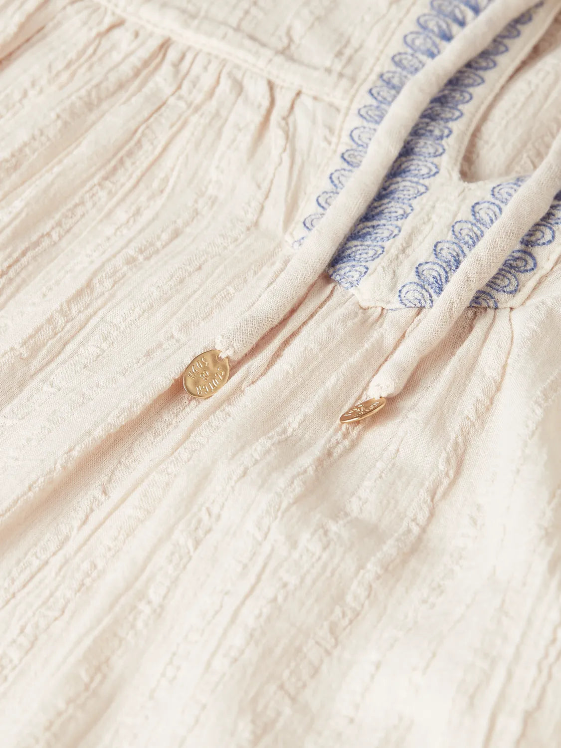 Cotton Crepe Blouse With Embroidered Details