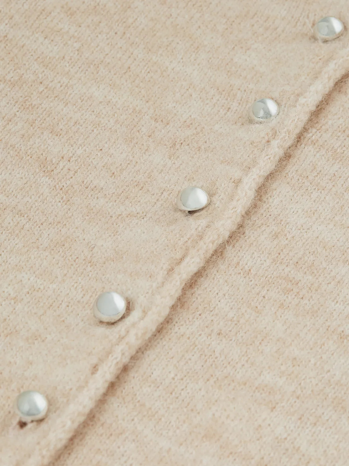 Fuzzy Funnel-Neck Cardigan