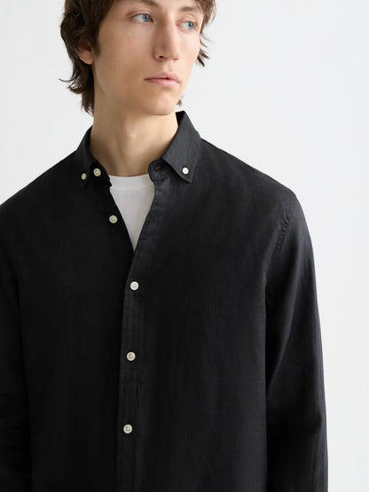 Essentials — Linen Long Sleeve Button-Down Shirt