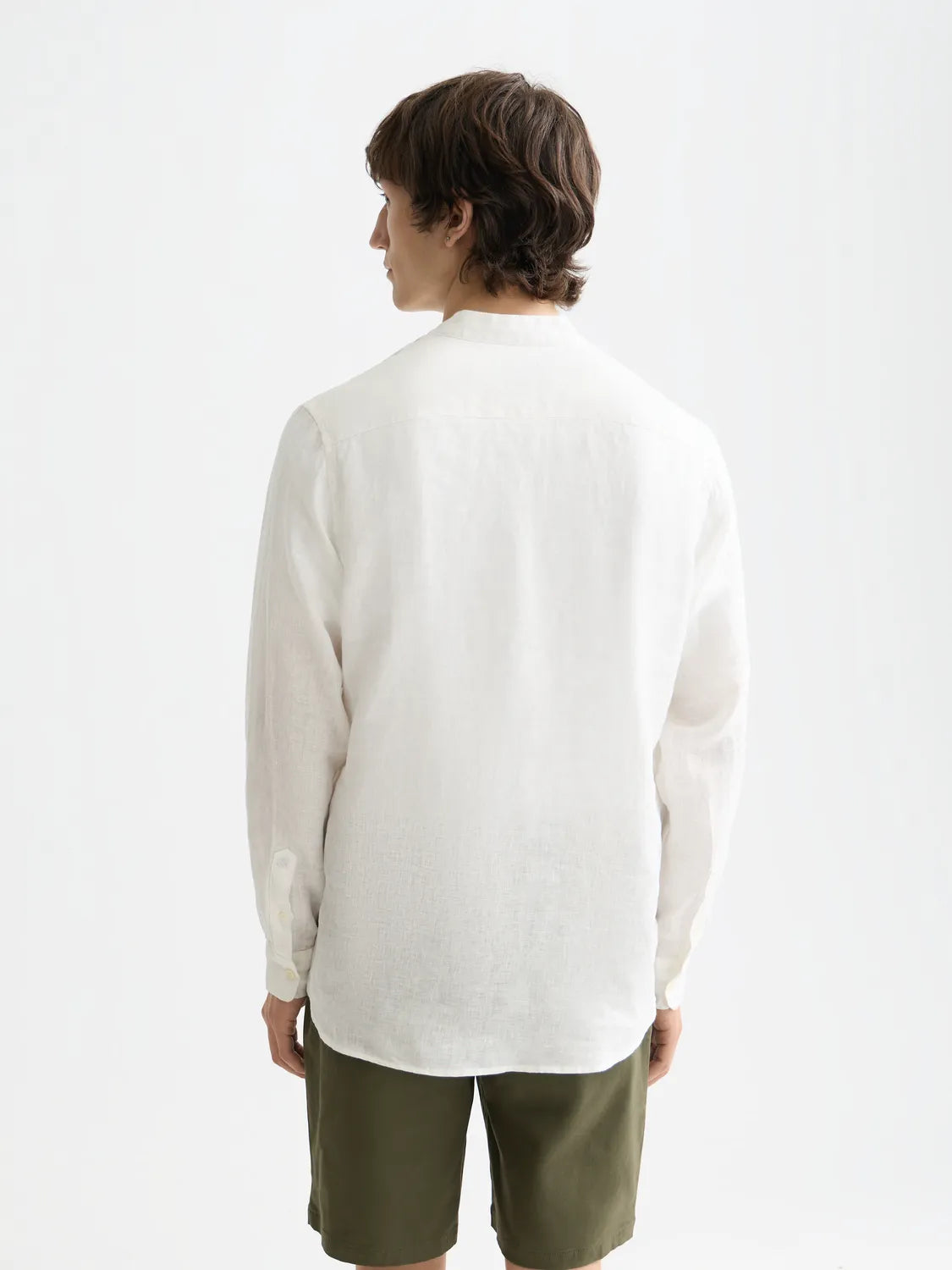 Essentials — Linen Stand Up Collar Shirt