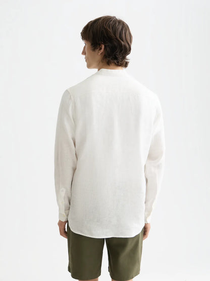Essentials — Linen Stand Up Collar Shirt