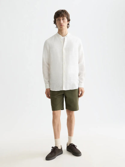 Essentials — Linen Stand Up Collar Shirt