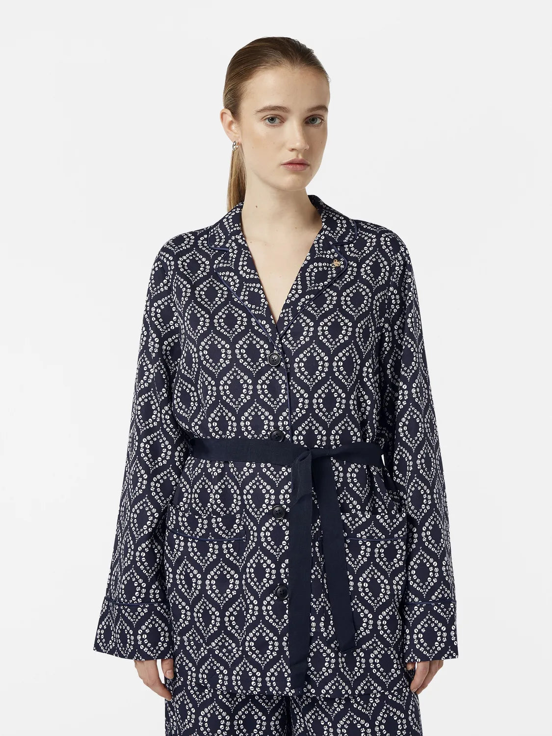 Geometric Printed Pyjama Blazer