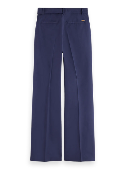 Edie Tailored Wide-Leg Fixed Belt Pant