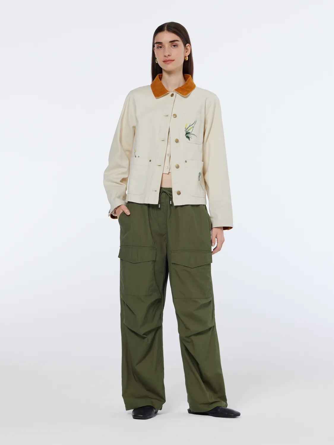 Ivy Mid-Rise Wide-Leg Cargo Pant