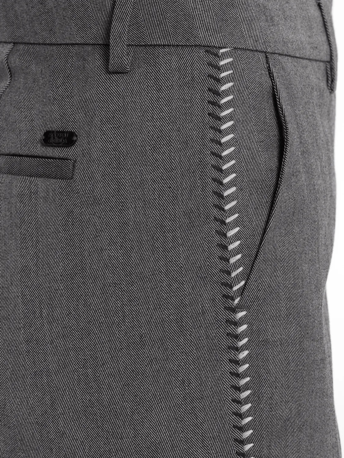 Violet Herringbone High Rise Flare Pant