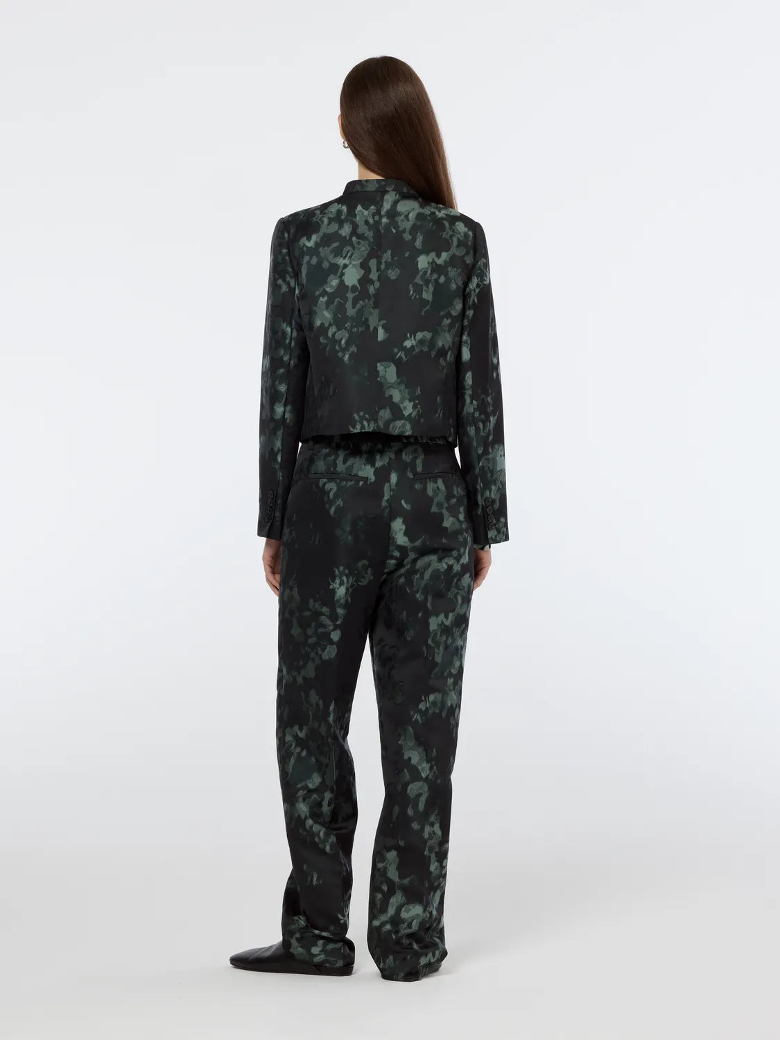 Ripple Floral Jacquard Straight Leg Pant