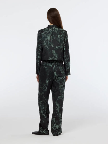 Ripple Floral Jacquard Straight Leg Pant