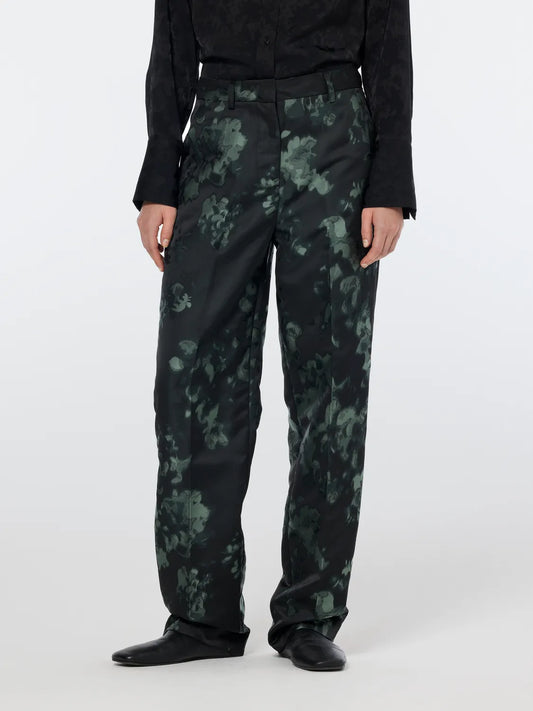 Ripple Floral Jacquard Straight Leg Pant