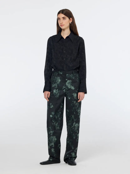 Ripple Floral Jacquard Straight Leg Pant