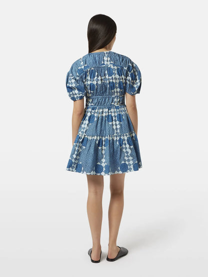 Quilted Gathered Mini Dress