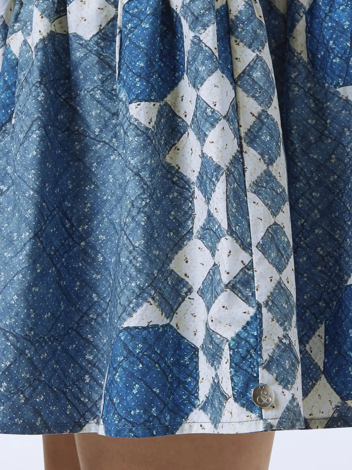 Quilted Gathered Mini Dress