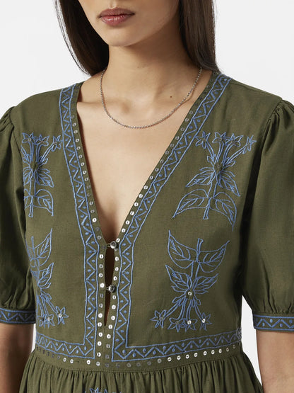 Embroidered Maxi Dress