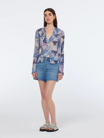 Quilted Ruffle Top