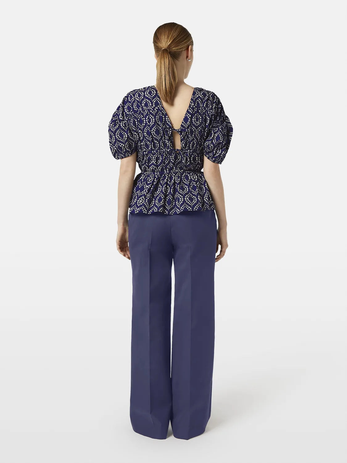 Geometric Gathered Cotton Top