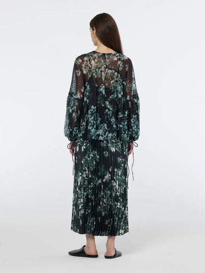Floral Printed Fil Coupe Top