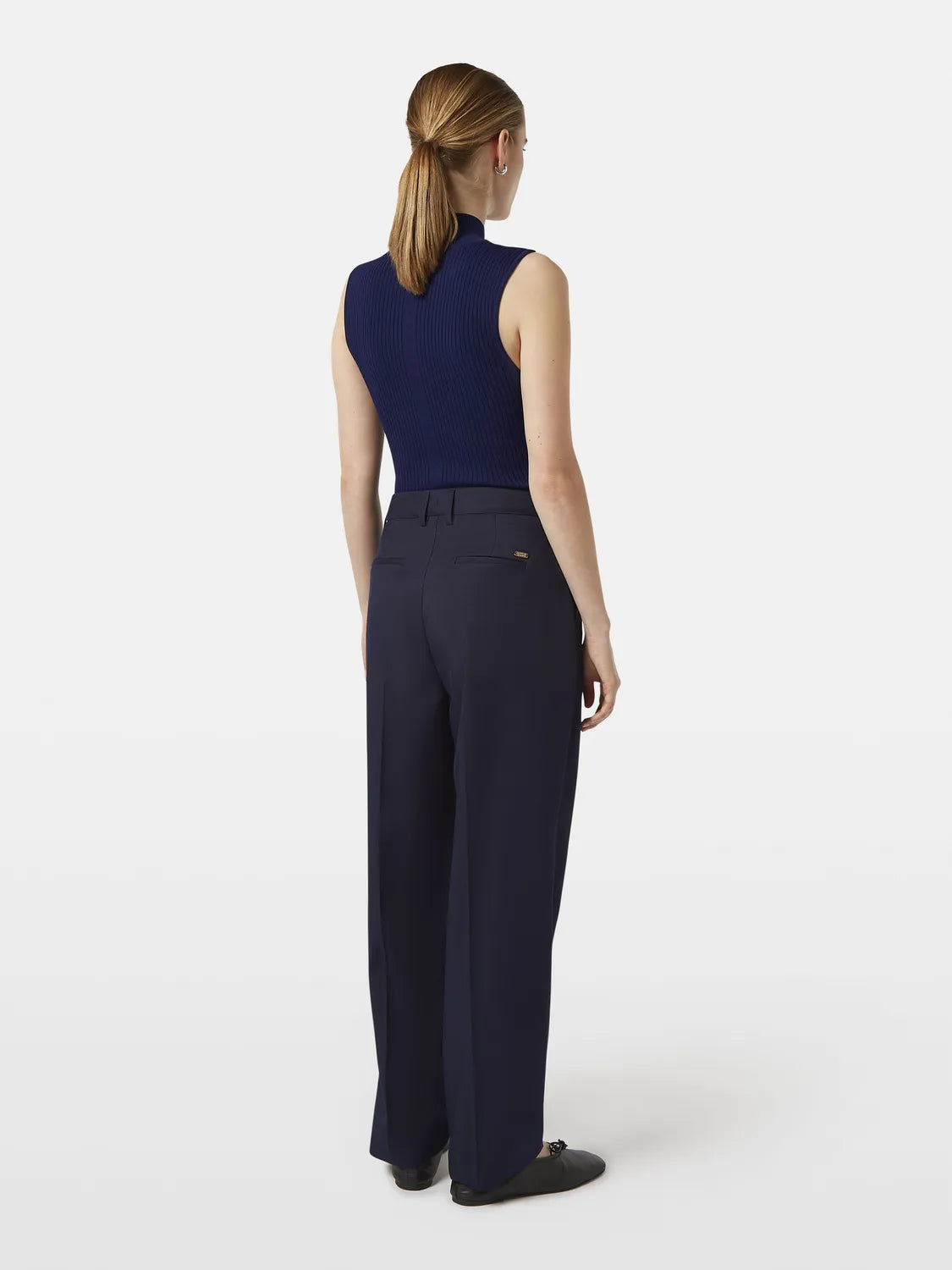 Ribbed Knit Turtleneck Tank