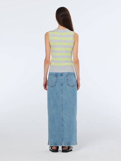 Stripe Crew Neck Relaxed Knit Vest