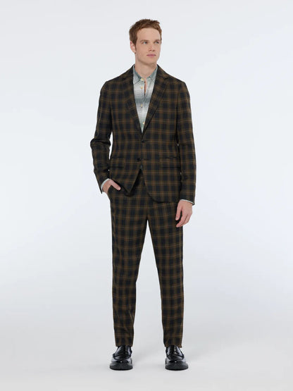 Single-Breasted Yarn-Dyed Check Regular Fit Blazer