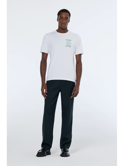 Relaxed Straight Fit Pleated Tailored Chino