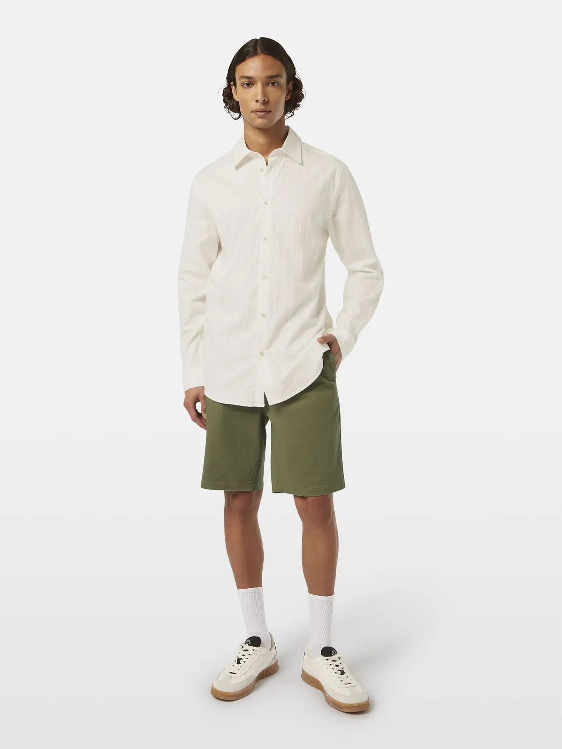 Stuart Washed Cotton-Blend Regular Fit Short