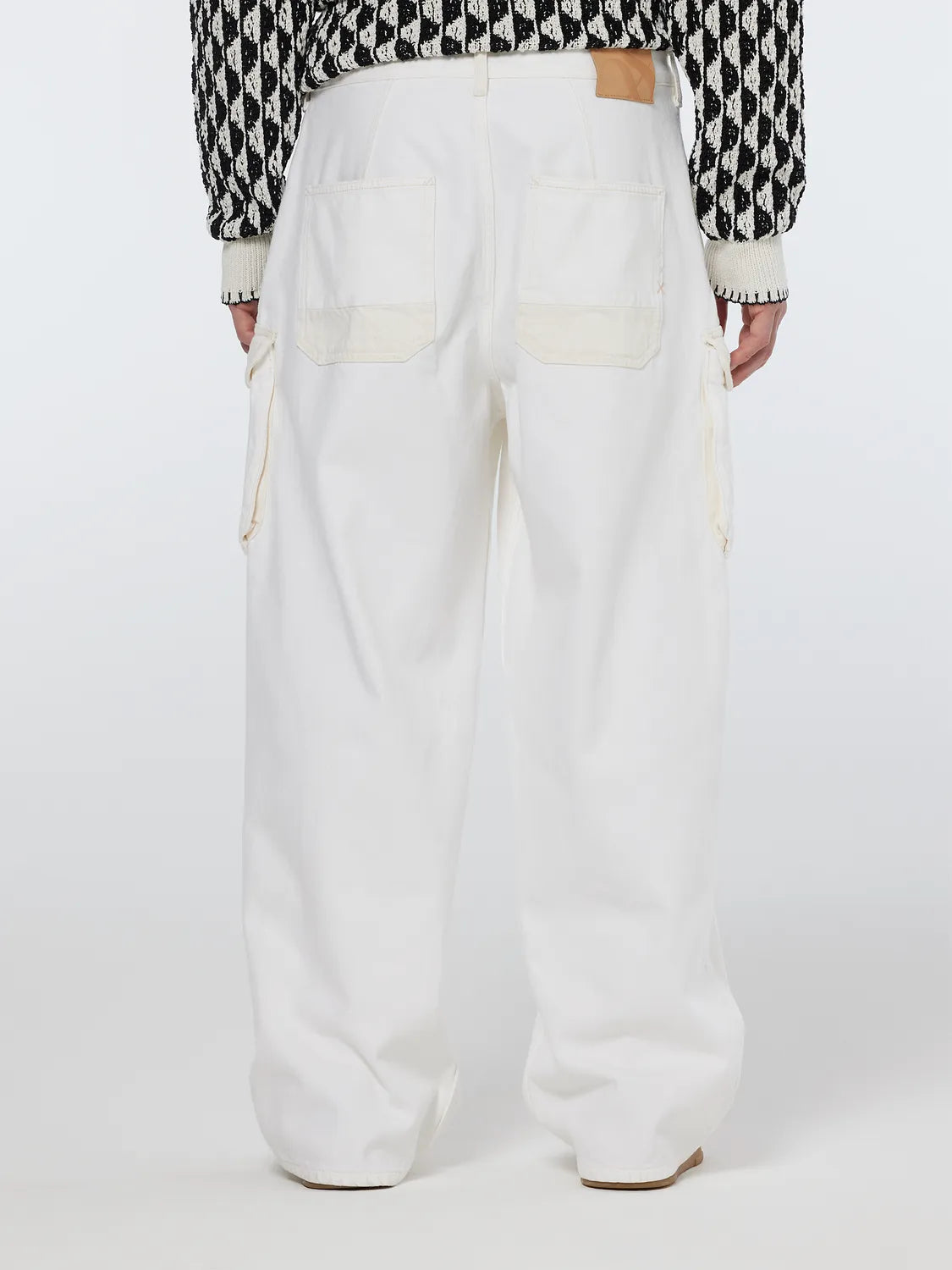 The Daze Loose Fit Cargo Jeans | Faded White