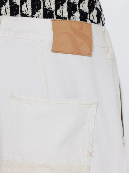 The Daze Loose Fit Cargo Jeans | Faded White