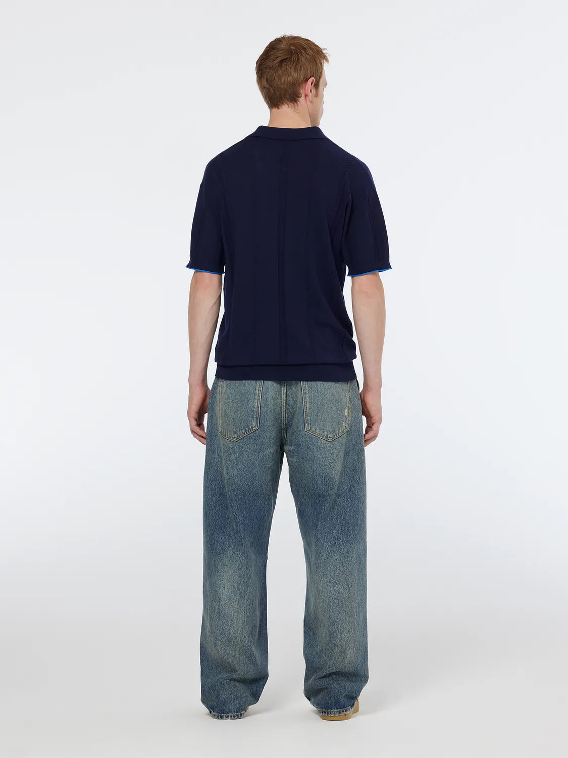 V-Neck Relaxed Fit Knit Polo