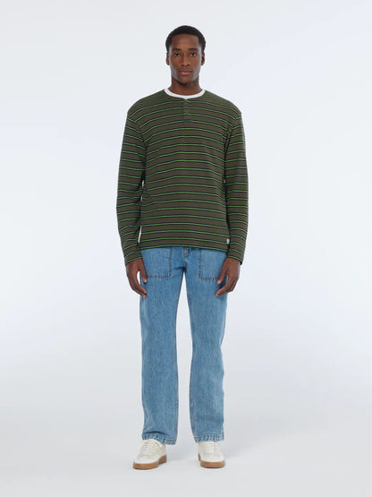 Relaxed Fit Textured Stripe Long Sleeve T-Shirt