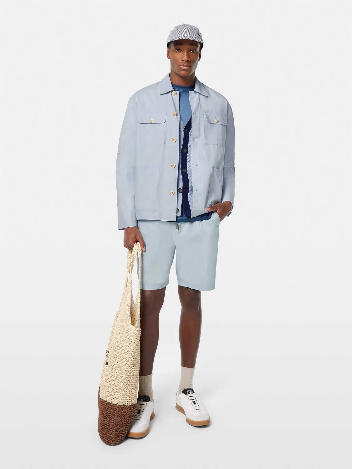 Relaxed-Fit Cotton-Linen Shirt Jacket