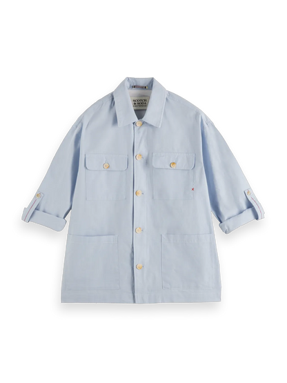 Relaxed-Fit Cotton-Linen Shirt Jacket