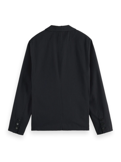 Unconstructed 3-Button Cotton-Blend Seersucker Blazer