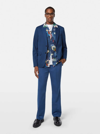 Single-Breasted Relaxed Viscose-Blend Blazer