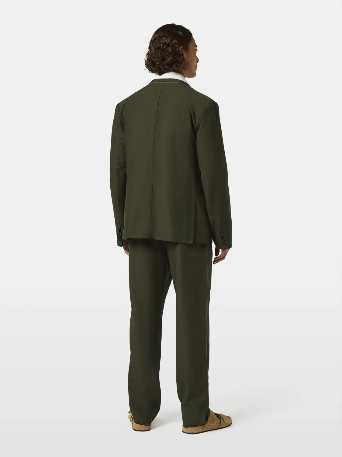 Double-Breasted Linen-Blend Blazer