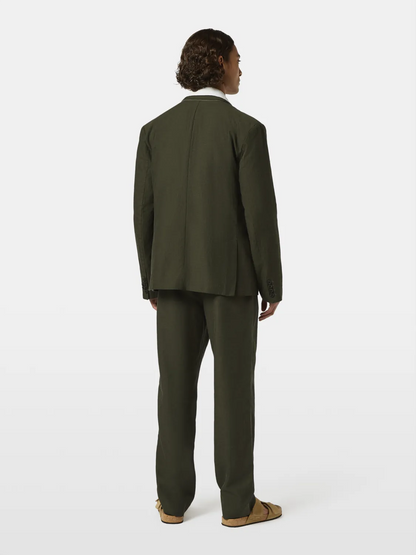 Double-Breasted Linen-Blend Blazer