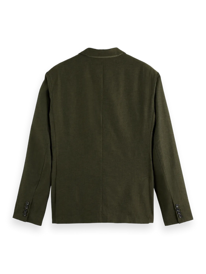 Double-Breasted Linen-Blend Blazer