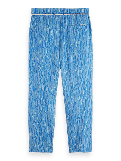 Printed Wide Fit Linen-Blend Jogger